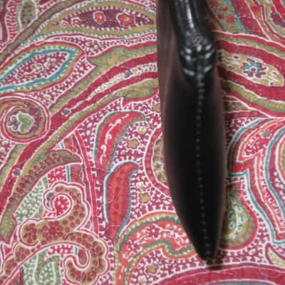 lightly used very clean 1980s Shure microphone pouch, outer areas are black vinyl with a very light reptile texture/appearance & one area has a red & silver graphic / inside is black / black zipper (NO microphone) 10 inches W, 4 & 1/2 inches H image 17