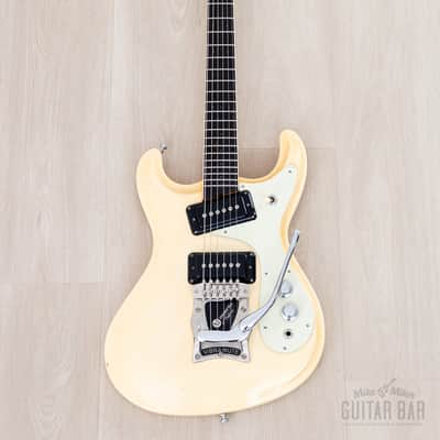 1990s Mosrite Ventures Model 3/4 Size Custom, White w/ Vibramute, Japan Kurokumo image 2