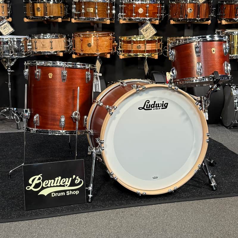 Ludwig Legacy Mahogany 3-Piece FAB 13/16/22 Drum Kit Set in Vintage Mahogany with Satin Natural Hoops image 1