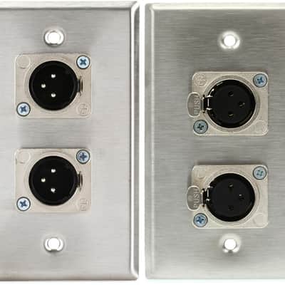 Pro Co WP1008 Single Gang (2) XLRM Wall Plate  Bundle with Pro Co WP1013 Single Gang (2) XLRF Latching Wall Plate image 1