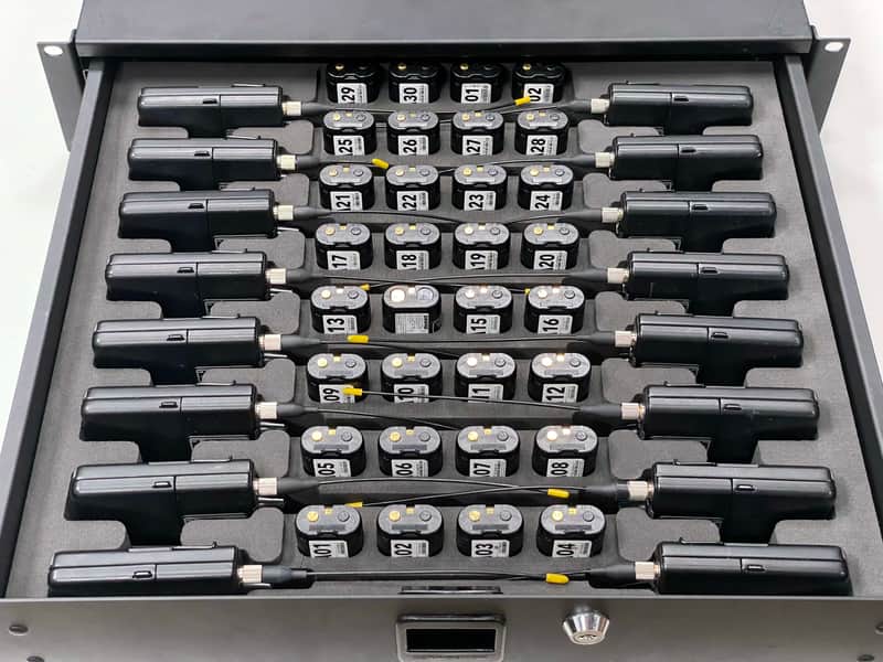Custom Foam Insert for Rack Drawer fits 16 Shure IEM Wireless In-Ear Bodypacks PSM P10R P9R ULXD1 AD1 QLXD1 image 1