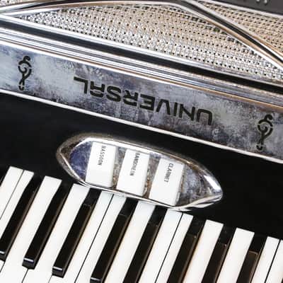 1950s Universal Electric Accordion Rare Stereo Model Vintage with Original Case Made in Italy image 8