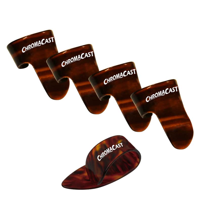 ChromaCast 4 Finger 1 Thumb Pick Pack, Shell, Medium image 1
