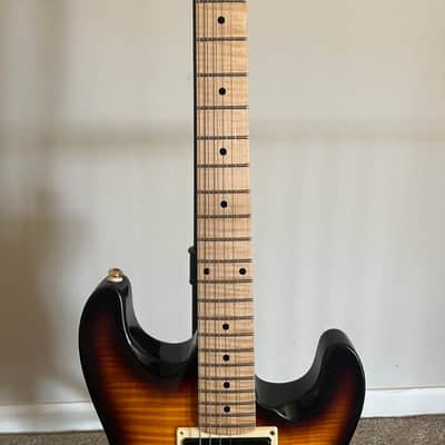 Guitar Fetish Carve top strat 2021 Sunburst flame top image 3