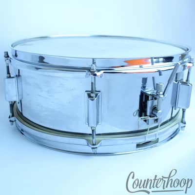 *Kent 14x5.5" Snare Drum Chrome Steel Shell Vintage 60s 6-Lug Kenmore,NY USA EXC image 5
