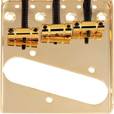 Guitar Bridge Tailpiece 3Pcs Zinc Saddles Bridge Top or Bottom Load Style for Vintage Tele Telecaster Style Electric Guitar Parts Gold. image 1
