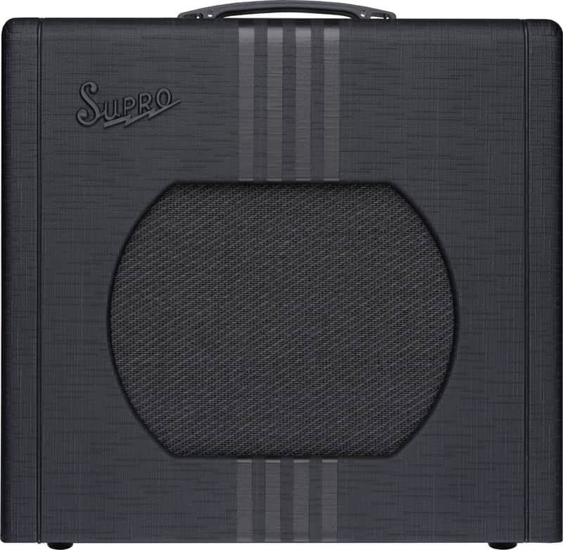 Supro Delta King 12 Black with Black Stripes image 1