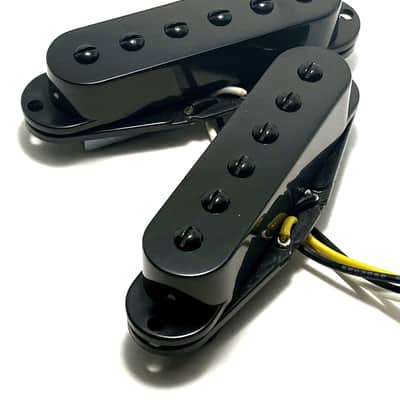 Cane Singles 1 Middle + 1 Neck Set of 2 Pickups ~ Modern Ceramic Power Strat Middle+Neck Pickups, Black image 1