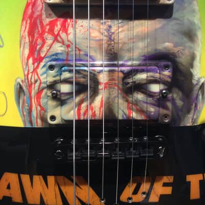 Custom Schecter 2002 NAMM Convention Horror Masterworks Display Catalog Guitar SIGNED Dawn Of The Dead George Romero Horror Halloween image 3