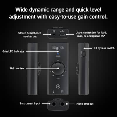 IK Multimedia iRig USB Guitar Audio Interface with USB-C image 4