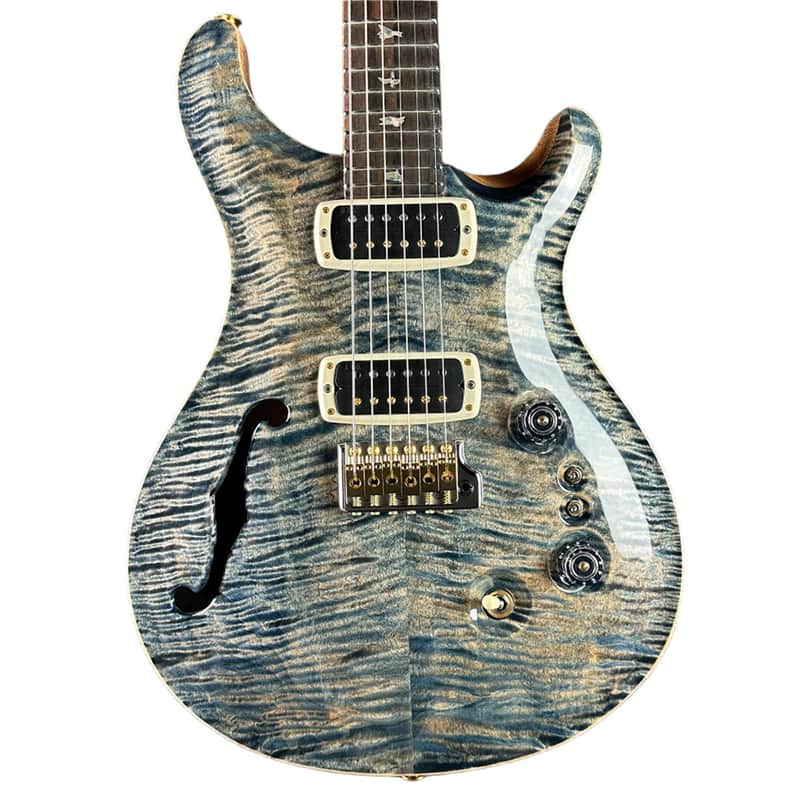 PRS 40th Anniversary Custom 24-08 Semi-Hollow Limited Faded Whale Blue Natural Back w/case image 1