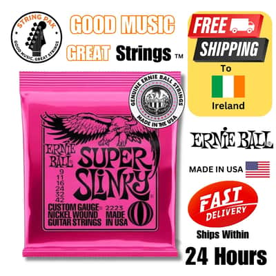 Ernie Ball 9–42 Super Slinky Nickel-Wound Guitar Strings + 7 Guitar Picks 2025 image 1