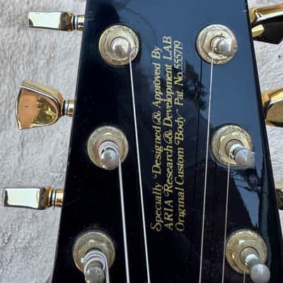Aria Pro II TA Black ‘N’ Gold Vintage Semi-Hollow Electric Guitar, Early 1980s, Made in Japan image 9