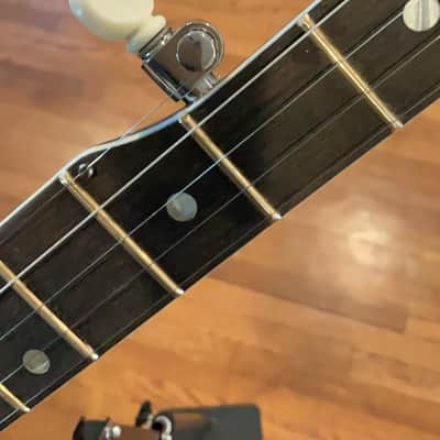 Harmony Long Neck Pete Seeger Model Barclay 1960 - Blue black with chromed phenolic drum and blue black reonator image 6