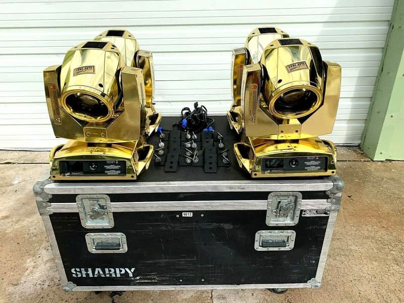 Clay Paky Sharpy Gold Beam Moving Head Lights With Case (Lot Of 4)TrueHeartSound image 1