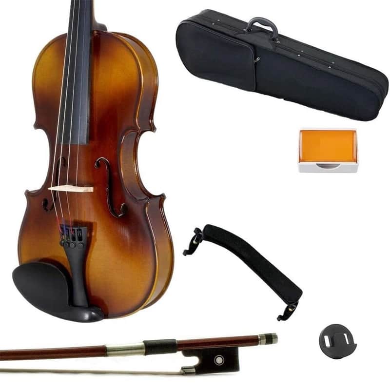 3/4 Solid Wood Student Violin w Case Bow Rosin String Tuner image 1