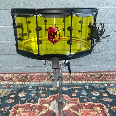 SJC Josh Dun Torch Snare Drum 6.5x14 Yellow Acrylic Shell w/ Black Hardware image 1