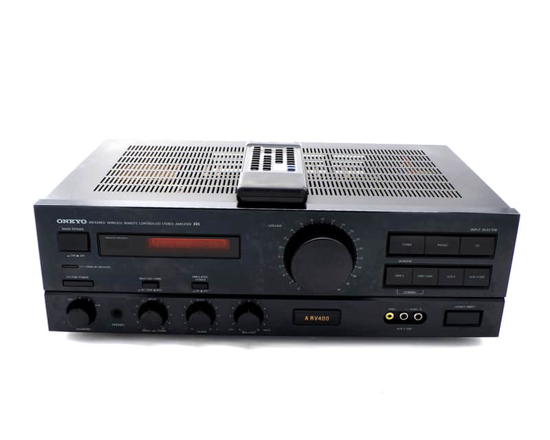Onkyo Stereo Amplifier A-RV400 w/ Remote Black Tested Works 100 Watts image 1