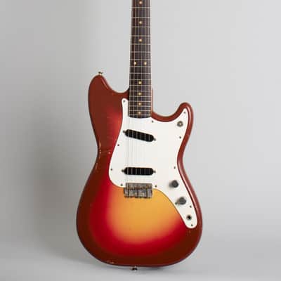 Fender  Duo-Sonic Solid Body Electric Guitar (1963), ser. #83001, original brown hard shell case. image 1