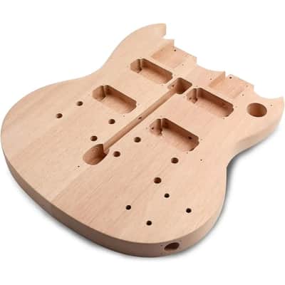 DIY Double Neck Electric Guitar Kit - 12 & 6 String Mahogany Body and Neck image 5