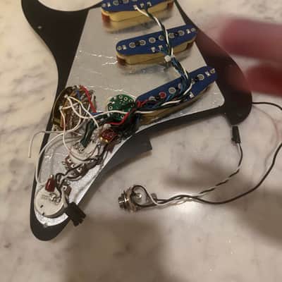 Fender American Ultra Stratocaster Noiseless Pickups Loaded Pickguard - Aged Vintage White image 2