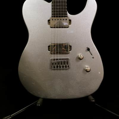 LsL Instruments T Bone 24 Tele, Swamp Ash, Wenge, Custom Shop "Icey" Telecaster, Pale Ice Blue Metallic, Checked Nitro Bad Bone 2, Reversed Headstock image 3
