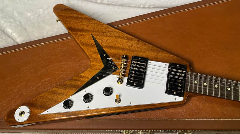 NEW! Gibson Custom 1958 Mahogany Flying V Reissue Electric Guitar - Antique Natural, VOS - WOW - Authorized Dealer - Only 6.9lbs! - G07132 image 1