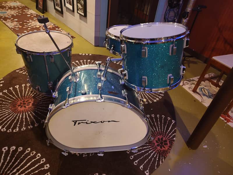 【中古LP Record】Phizz／Drum  Trixon Speedfire Drum Set 1960's - Aqua Blue Sparkle w/conical