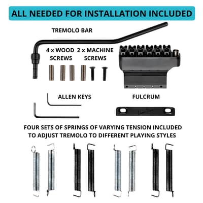 Vega-Trem VT1 Ultra-Trem 2-Points Stratocaster Guitar Tremolo Bridge For Strat No Mods Easy Installation (Black, Right) image 3