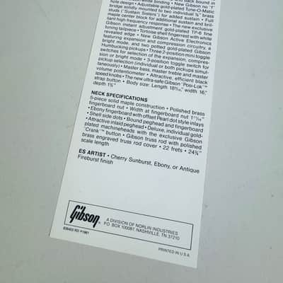 Gibson Thinline Series Pre-Owner's Manual 1981 image 3