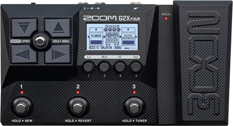 Zoom G2X Four Guitar Multi-Effects Processor with Expression Pedal, Multi-Layered IR’s, Amp Modeling, 75+ Built-in Effects, Looper, Rhythm Section, Tuner, Audio Interface, Lightweight image 1