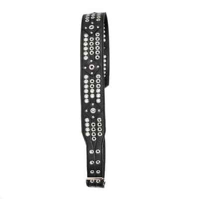 Al Bane For Leather - Rudy Sarzo's Madman Guitar Strap - 3" wide - Premium Black Leather image 3