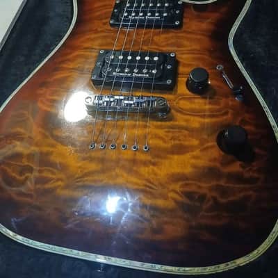 ESP LTD Esp LTD Deluxe 1000NT Dark Brown Sunburst 2000's with Hard Case image 2