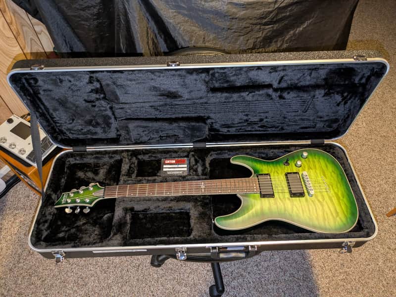 Schecter C-1 Platinum with Rosewood Fretboard 2022 - Present - Satin Green Burst image 1
