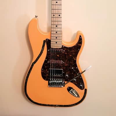 CUSTOM DESIGNED & CRAFTED - STRAT STYLE CORAL COLOR W/ INLAID STONES - RSG - SERIAL #067 - 2025 image 2