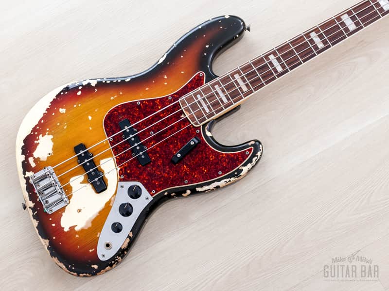 1969 Fender Jazz Bass Sunburst Faux Burst Vintage Bass w/ Case image 1