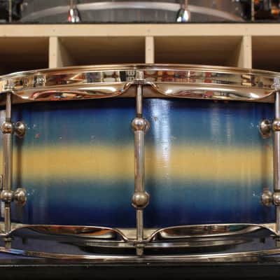 1940s Slingerland 5x14 Professional Model Snare Drum in Blue and Gold Duco image 2
