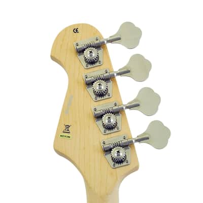 CNZ Audio PB Electric Bass Guitar - White Finish, Maple Neck Bild 5