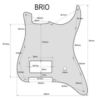 11-Hole Single Covered Humbucker Pickguard for USA/Mexico Fender® Tom DeLonge Strat Style - 3 Ply Cream image 3