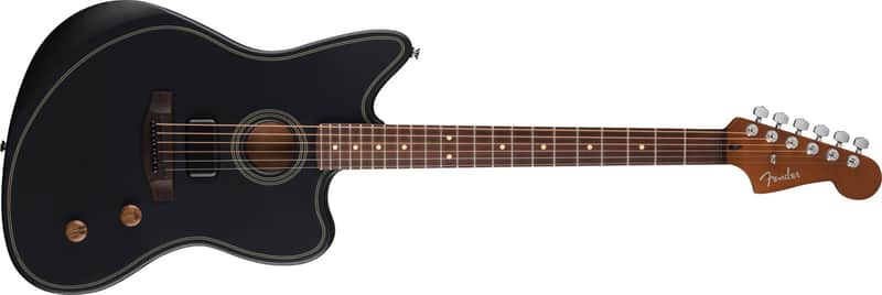 Fender Acoustasonic Standard Jazzmaster Black Acoustic-Electric Guitar
