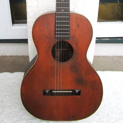 Stella Parlor Guitar, 1900's, Jersey City N.J. Restored, "Bluesmobile", Case image 14