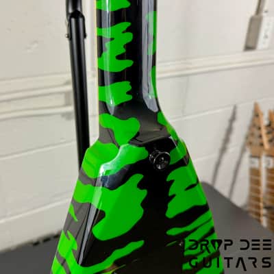 Jackson USA Custom Shop Rhoads RR24 FR Electric Guitar w/ Case - Slime Green Bengal image 14