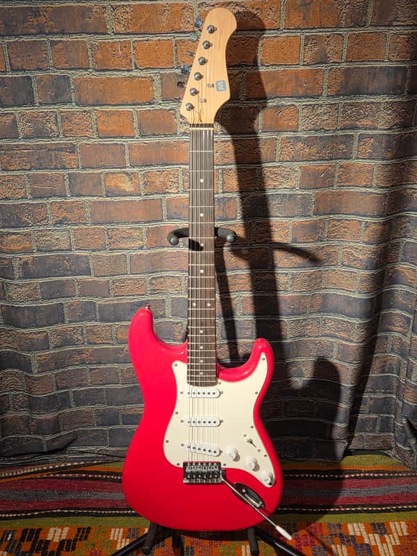 Monoprice S-Style Electric Guitar Red image 1