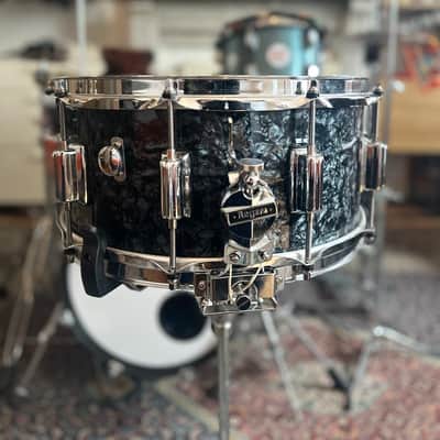 Rogers #37 Dyna-Sonic 6.5x14" Wood Snare Drum with Beavertail Lugs Reissue 2018 - 2020 - Black Diamond Pearl image 2