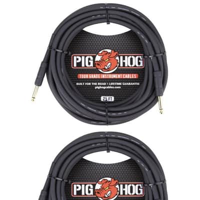 Pig Hog Black 25ft 1/4" Guitar Instrument Cable Mono Patch Cord PH25 - NEW image 3