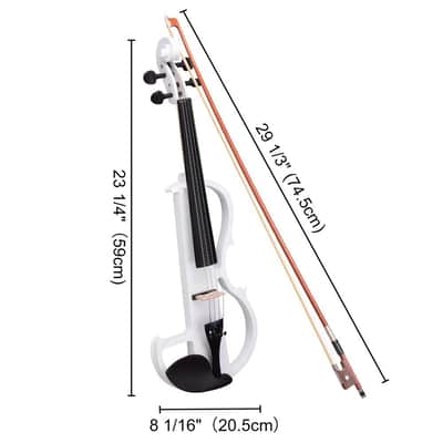 4/4 Violin Electric Violin(right hand)white-US image 9