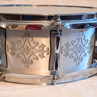 CUSTOM ENGRAVED ALUMINUM SNARE DRUM 14/10L - FREE SHIP TO C-USA! image 8