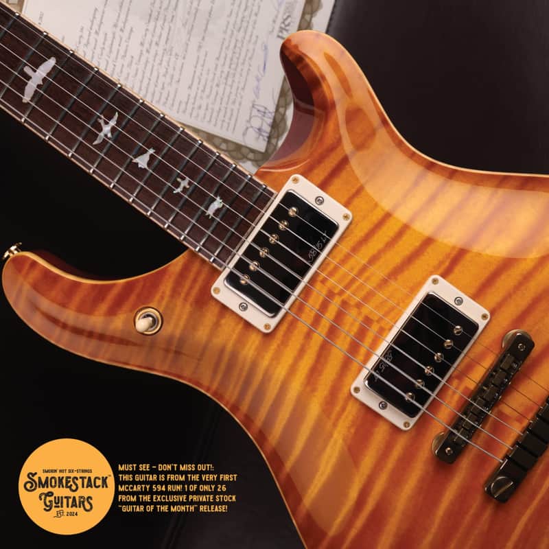 PRS RARE Private Stock [One of The Very 1st 594s | 1 of Only 26 From The First Run!] Guitar Of The Month "February" McCarty 594 in Vintage McCarty Smoked Burst w/Bronze Aluminium Two-Piece Bridge, Flame Mahogany Neck and MOP with Paua Outline Bird Inlays image 1