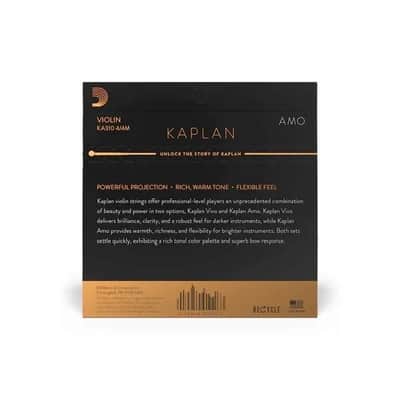 D'Addario Kaplan Amo Violin String Set, 4/4 Scale, Medium Tension - KA310 4/4M image 4