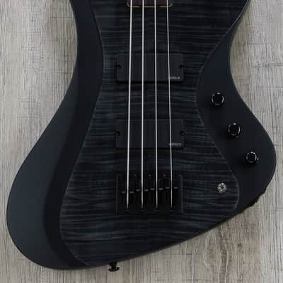ESP LTD JC-4FM John Campbell Bass Guitar Flamed Maple EMG See Thru Black Satin image 4